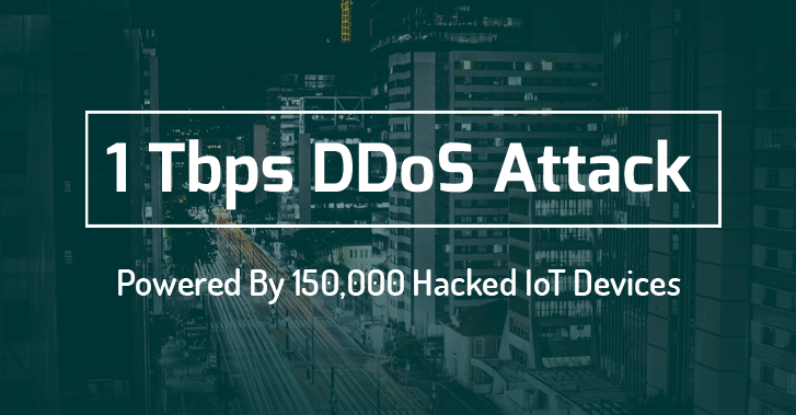 150 thousand devices used in ddos attack